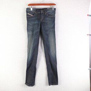 Diesel Jeans Womens 24 Blue Getlegg Slim Tapered Stretch Stone Wash Retro